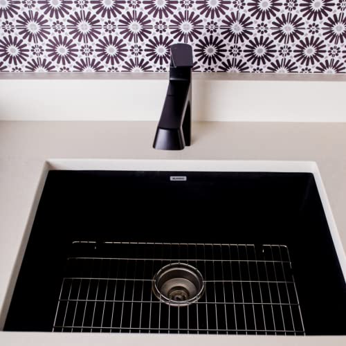 Kitchen Sink Grid (19" x 14") - Kitchen Sink Protector Stainless Steel - Sink Rack for Bottom of Sink with Rear Drain for Single Sink Bowl - Anti Scratch, Sturdy, and Rust Resistant