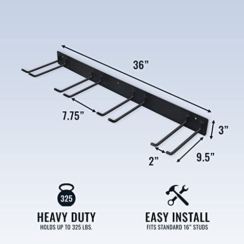 StoreYourBoard BLAT Tool Storage Rack, Garage Wall Organizer, Garden Tools, Shovels, Rakes, Brooms, Holds 250 lbs