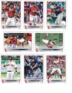 boston red sox / 2022 topps baseball team set (series 1 and 2) with (29) cards. ***includes (3) additional bonus cards of former red sox greats roger clemens, ellis burks and mike greenwell! ***