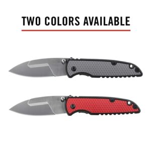 COAST SHIFT, EDC Replaceable Blade Folding Knife, Liner Lock, Double Lock, Pocket Clip, Thumb Studs for Everyday Carry, Sheath Included, Red/Black, for Hunting, Fishing, Camping, Outdoor Use