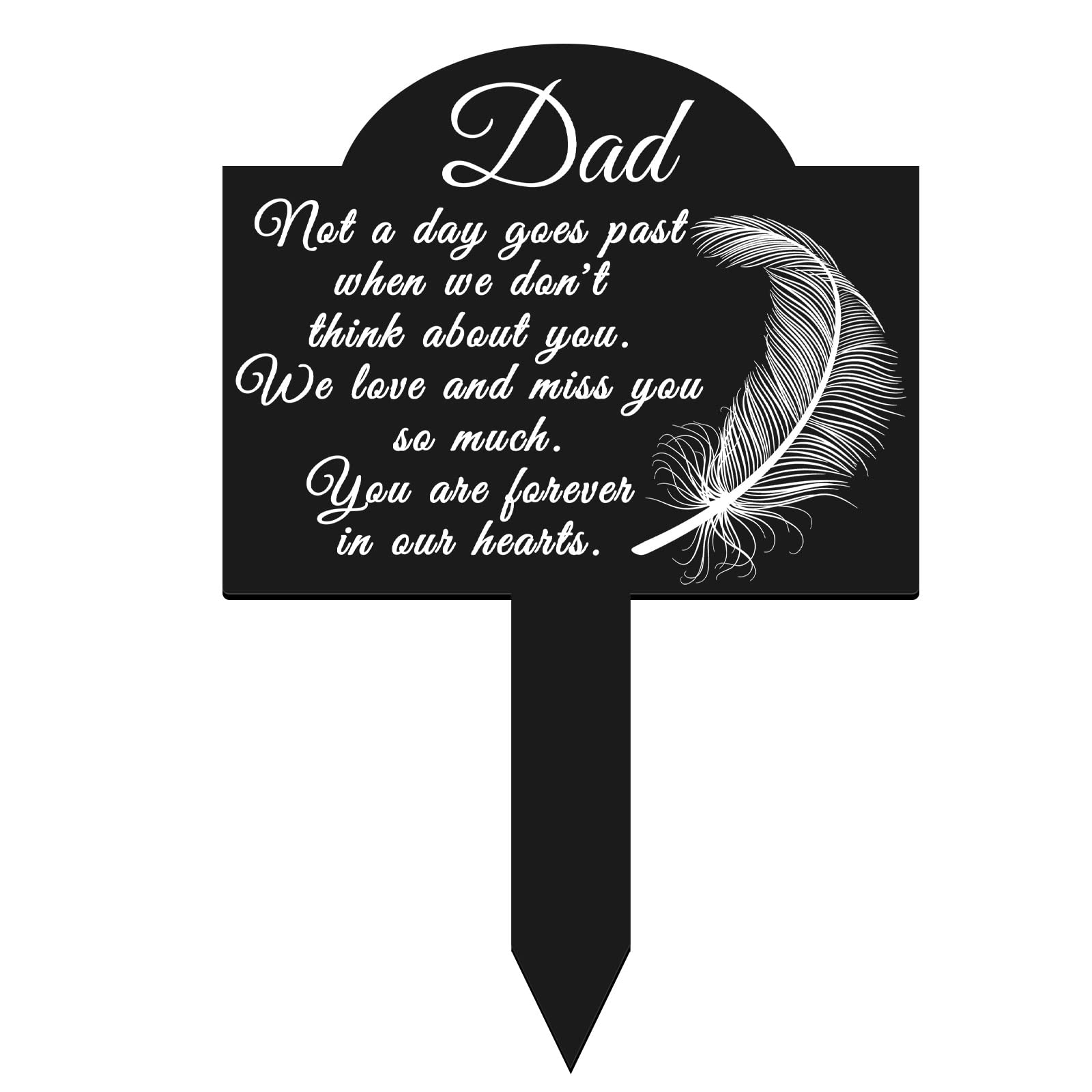 Roowest Valentine's Day Memorial Stakes Cemetery Grave Decorations Acrylic Grave Plaque Stake Markers Sympathy Garden Stake Waterproof for Gift Cemetery Outdoors Yard(Dad, Dad)