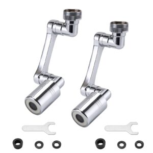 2 pcs 1080 rotating faucet extender, kitchen faucets with four layer filter,brass manufacturing 360 faucet aerator for washing eye/hair/face.