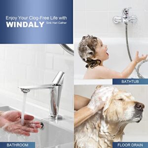 WINDALY 4 Packs Bathroom Sink Strainer Small Sink Drain Hair Catcher, 1.8" Top / 1.06" Sink Strainer Bathroom Small, Utility Tub Drain Catcher for Standard Universal Bathroom Sink, Stainless Steel