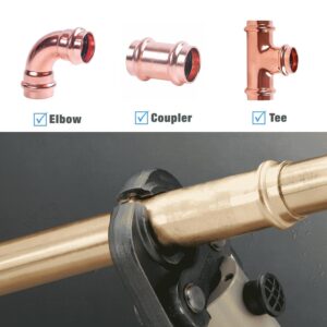 iGeelee Hydraulic Copper Pipe Press Tool with 1/2",3/4" and 1" Dies for Copper Pipe Fitting and 3/8",1/2",5/8",3/4",1" Dies for ASTM F1807 Pex Pipe Copper Ring (HT-1950E)