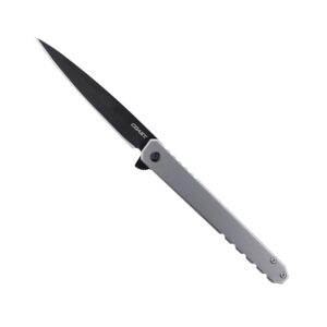 coast founder's collection lx534 origin, gentleman's edc folding pocketknife, flip tab, frame lock, pocket clip, black stainless-steel, silver