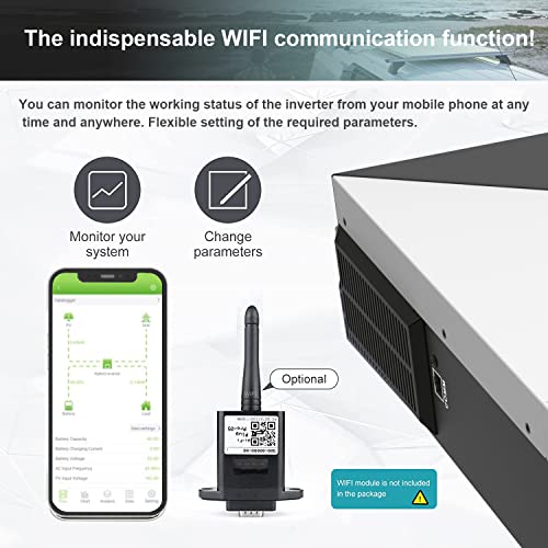 Y&H 6.2KW On/Off-Grid Solar Hybrid Inverter 48VDC Pure Sine Wave AC220V Output MPPT 120A Solar Charger Max PV Power 6500W Input with WiFi Communication