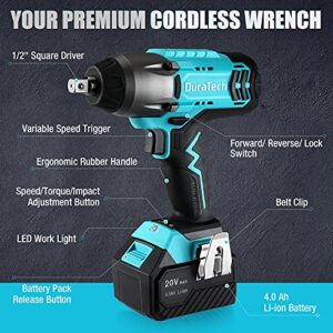 DURATECH 5PC Magnetic Swivel Spark Plug Socket Set and DURATECH 20V Cordless Impact Wrench