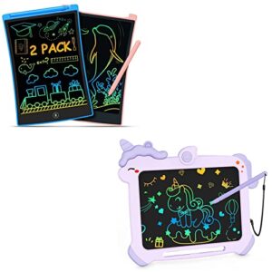 bravokids lcd writing tablet 8.5 inch toddler doodle board, 8.5 inch colorful doodle board 2 pack