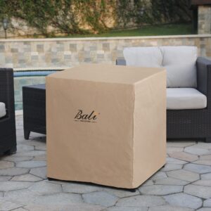 BALI OUTDOORS 23.6 Inch Square Gas Fire Pit Cover, Heavy Duty Waterproof All Weather Resistant Outdoor Cover, Brown