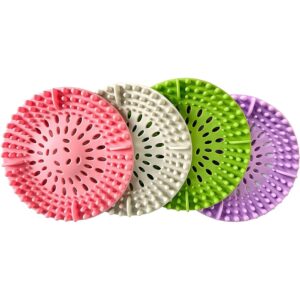 tucana hair catch | durable silicon hair stopper | shower drain cover | sink drain strainer | bathroom accessories and kitchen gadgets | sink stopper | 4 colors (4 of pack)