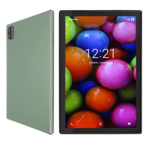 AUHX Kids Tablet, 2.4 5GWiFi Dual Band 100‑240V Green 8MP 20MP Dual Camera 10.1in Tablet for Android11 for Playing (US Plug)