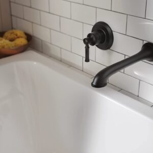 Moen WT681BL Dartmoor Single Handle Wall Mount Filler High Flow Tub Faucet with 10" Spout Reach, Matte Black