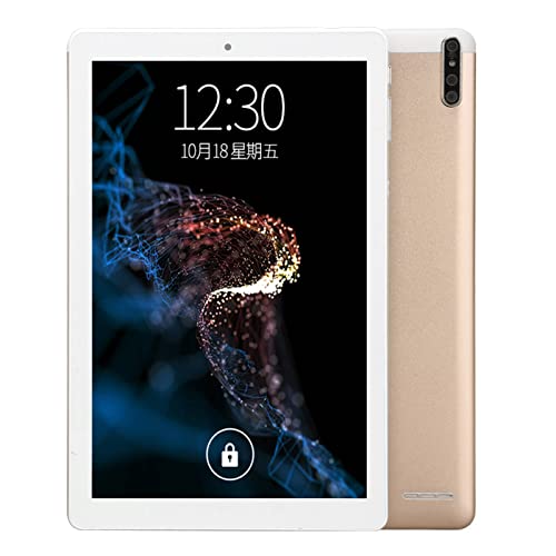 HD Tablet, 13MP Camera 100-240V Gold Tablet for Work (US Plug)