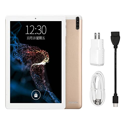 HD Tablet, 13MP Camera 100-240V Gold Tablet for Work (US Plug)