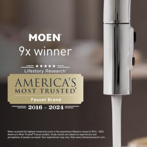 Moen Weymouth Matte Black Smart Faucet Touchless Pull-Down Sprayer Kitchen Faucet with Voice and Motion Control, S73004EV2BL