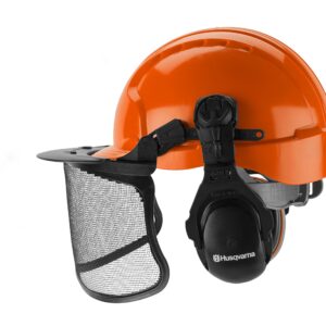 Husqvarna unisex adult 36-38 In. Orange/Gray Tech. Technical Chaps, Orange, 36 to 38-Inch US & Husqvarna 592752601 Forest Head Protection Helmet , Orange