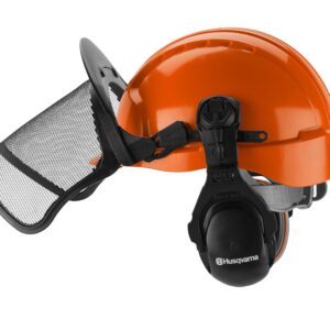 Husqvarna unisex adult 36-38 In. Orange/Gray Tech. Technical Chaps, Orange, 36 to 38-Inch US & Husqvarna 592752601 Forest Head Protection Helmet , Orange