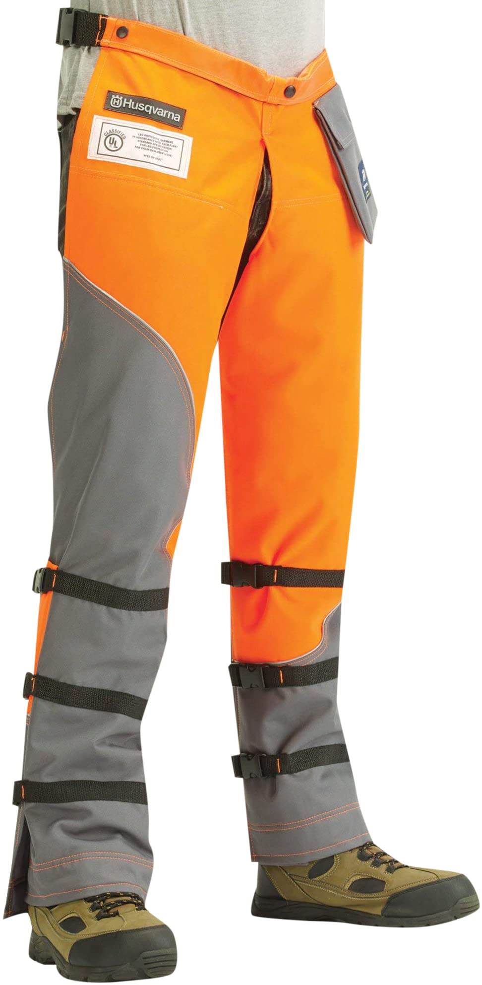 Husqvarna unisex adult 36-38 In. Orange/Gray Tech. Technical Chaps, Orange, 36 to 38-Inch US & Husqvarna 592752601 Forest Head Protection Helmet , Orange