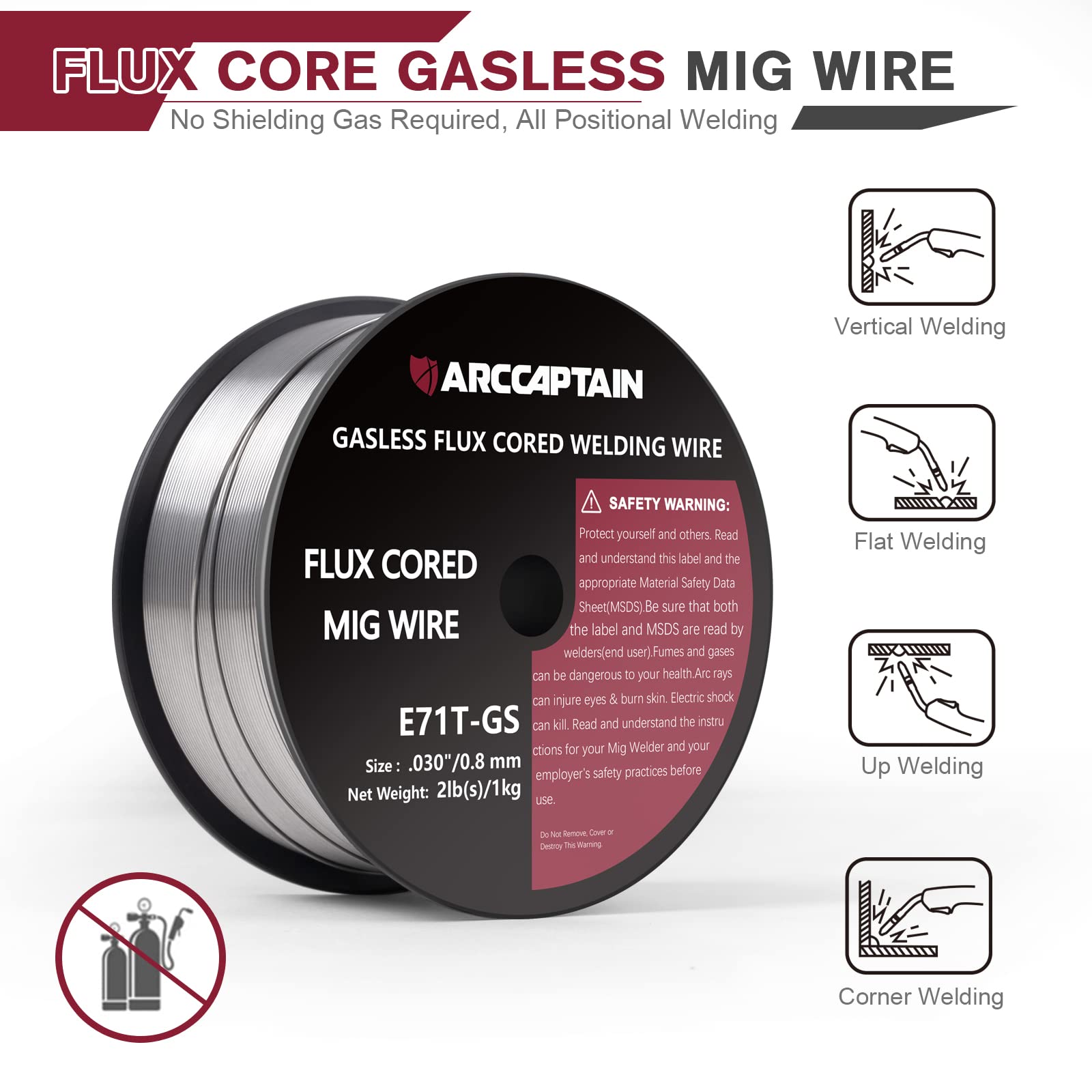 ARCCAPTAIN MIG200 Welder & Flux Core Wire .030"