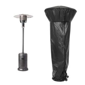 fire sense all seasons patio heater with wheels 46,000 btu output piezo ignition system portable outdoor propane heater commercial series patio heater - hammered platinum and vinyl cover
