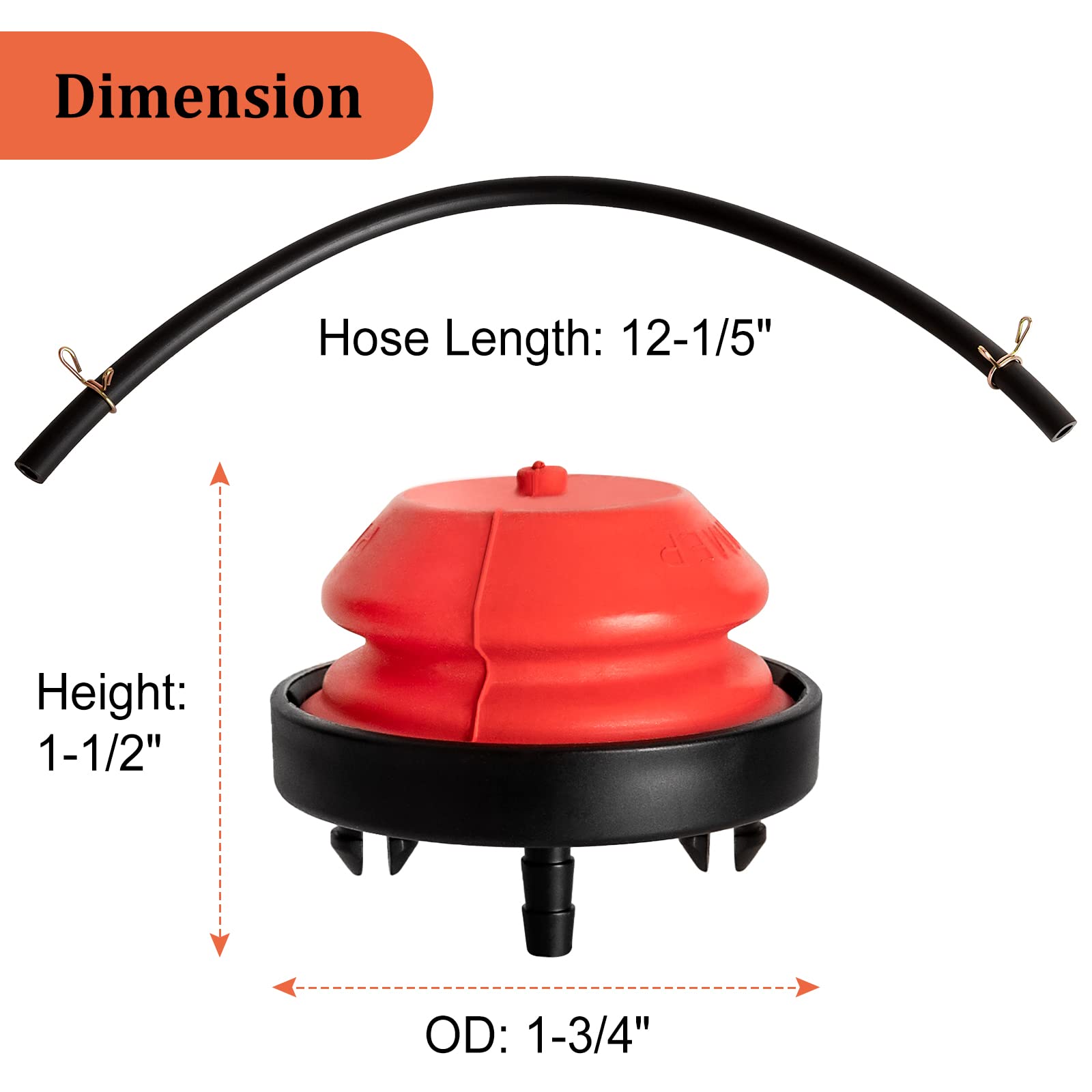 CLSR2U 951-10639A 570682A Primer Bulb with Fuel Line Hose for MTD Snowblower, Tecumseh AV520 H30, Craftsman, Troy-Bilt, Toro 751-10639, 5PCS