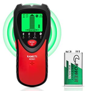 kaiweets stud finder wall scanner, 5 in 1 electronic stud detector with tricolor backlight and audio alarm, stud sensor beam finders for the center and edge of wood, ac wire, metal and studs detection