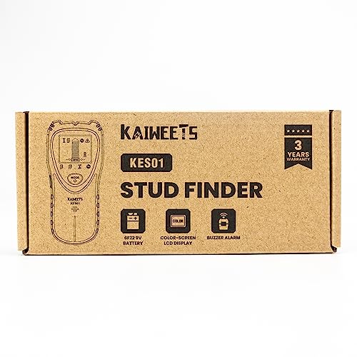 KAIWEETS Stud Finder Wall Scanner, 5 in 1 Electronic Stud Detector with Tricolor Backlight and Audio Alarm, Stud Sensor Beam Finders for the Center and Edge of Wood, AC Wire, Metal and Studs Detection