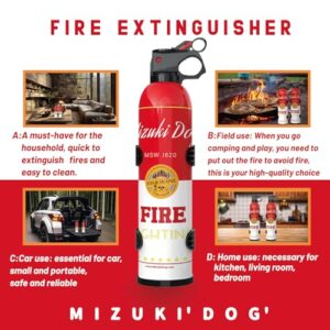 Mizuki Dog Fire Extinguisher 2 Count,Extinguishers for The Home,House,Car,Work,Camping,Extinguishing Solid Material Fires,Liquid Fires,Charged Material Fires,Cooking Fires (2Pcs set)