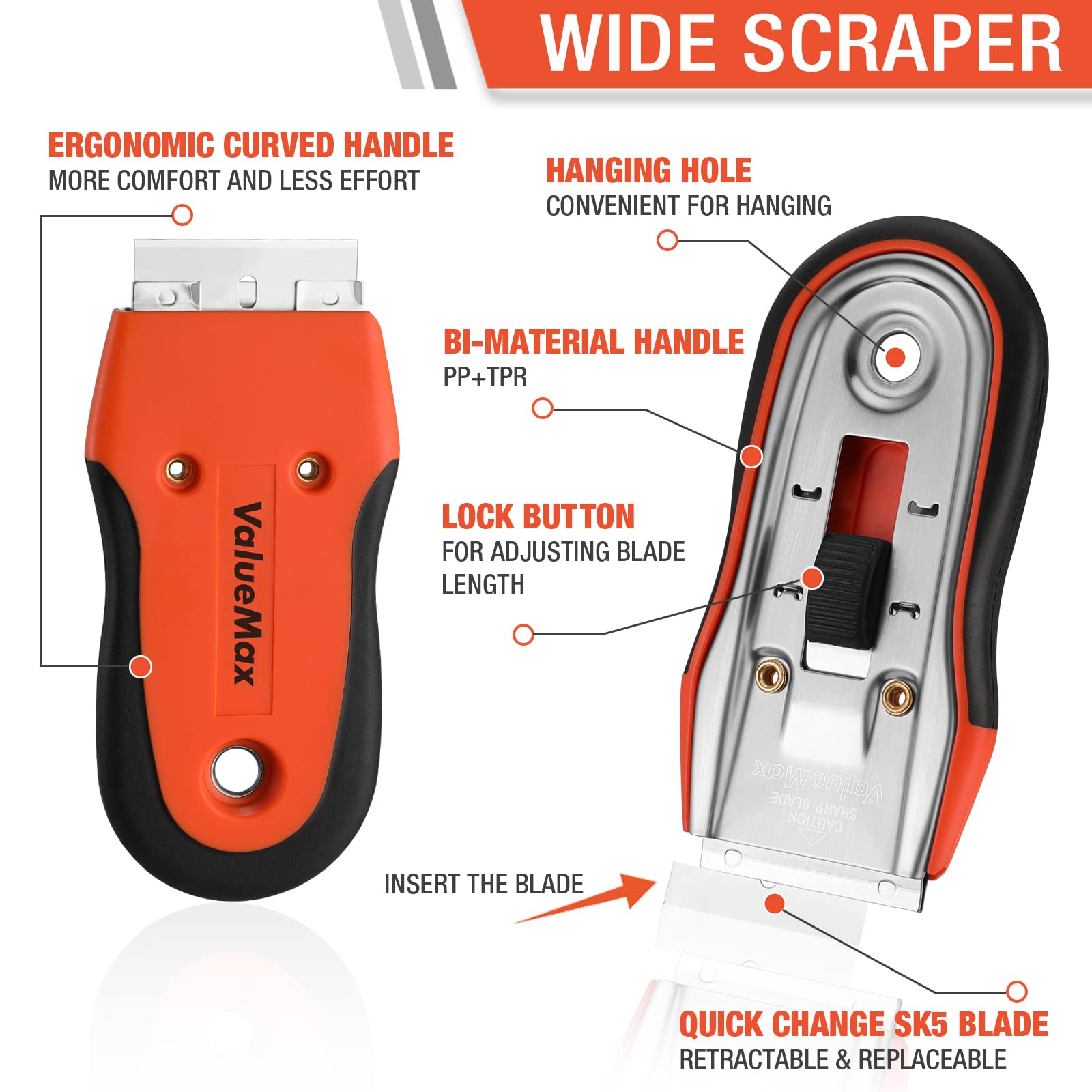 WORKPRO 2-in-1 Folding Knife/Utility Knife & VALUEMAX Utility Knife and Razor Blade Scraper Set