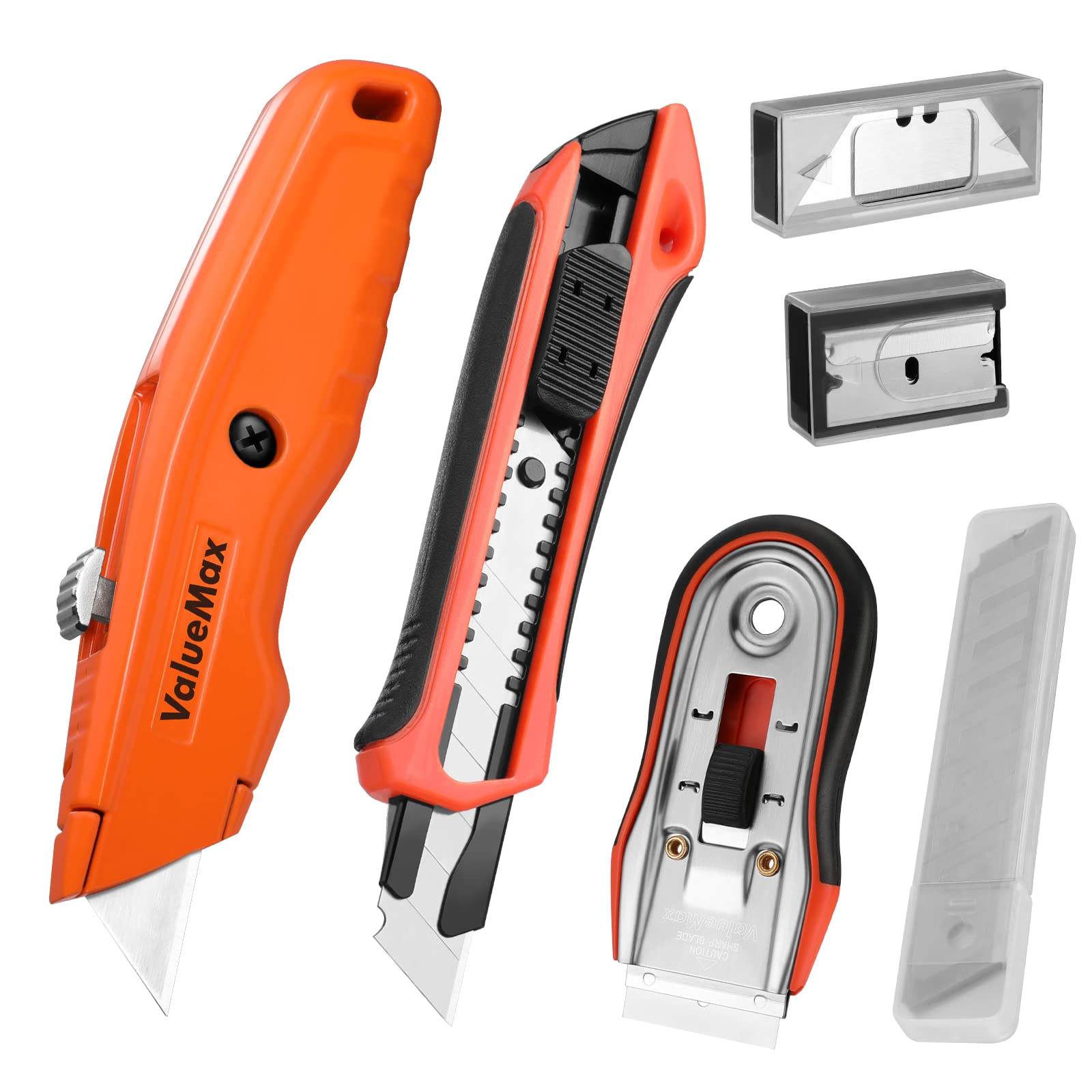 WORKPRO 2-in-1 Folding Knife/Utility Knife & VALUEMAX Utility Knife and Razor Blade Scraper Set