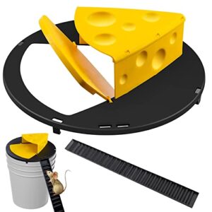 mouse trap bucket, bucket lid mouse trap,reusable humane mouse traps for house indoor,auto reset rat trap compatible 5 gallon bucket（1 pack