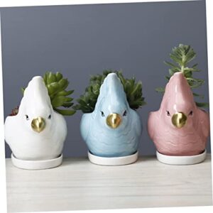 ORFOFE 1 Set Ceramic Flowerpot Parrot Animal Planter Ceramic vases for Flowers Animal Flower Pot Plant Pot Mini vases for Flowers Succulent Flowerpot Succulents Ceramics Small Ceramic