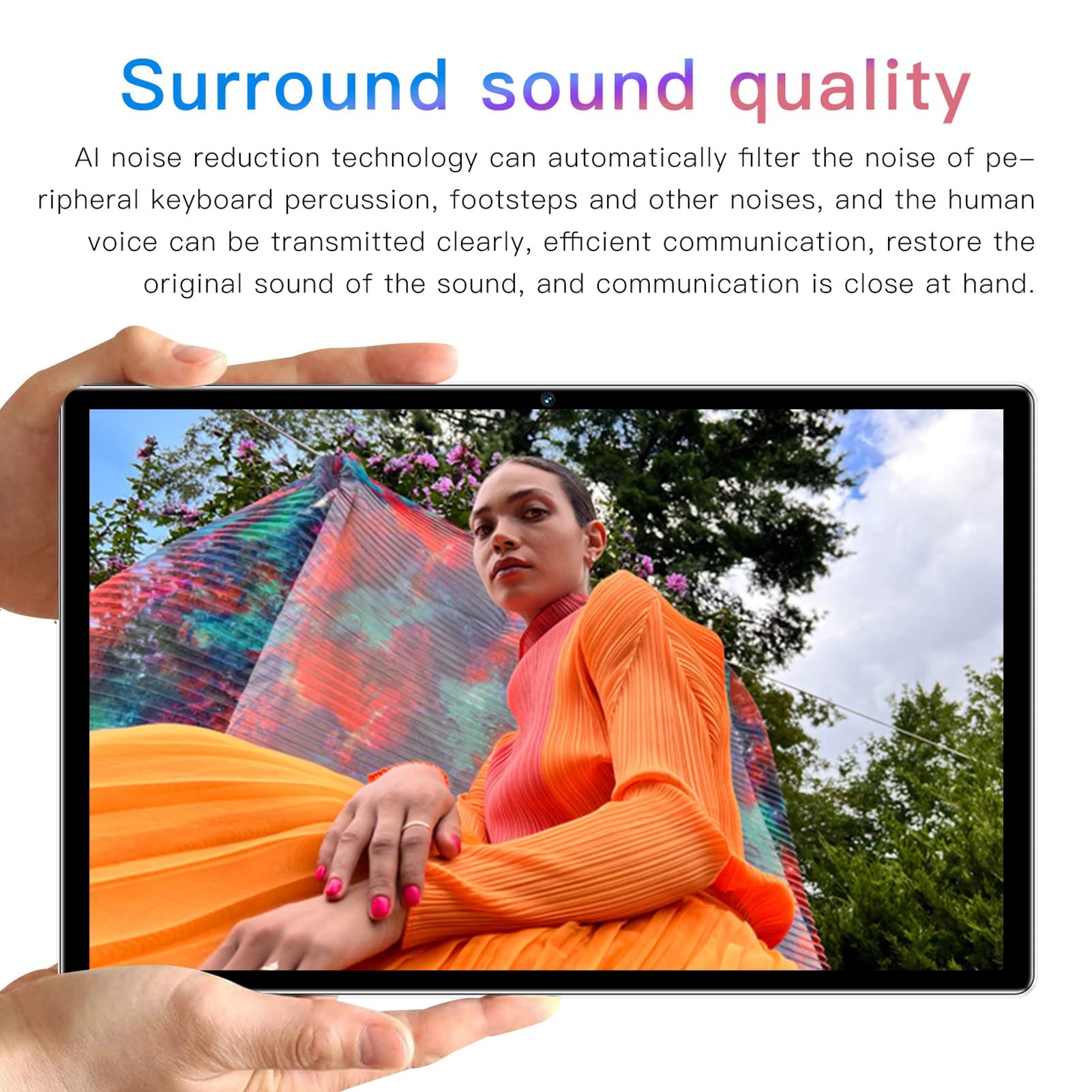 10.1 Inch IPS Tablet, 8G RAM 256GB ROM Tablet PC, 2.4 5G WiFi, 8MP 20MP Cameras, 8 Core CPU, GPS Navigation, 6000Mah Battery, Dual SIMs, for Adults Kids