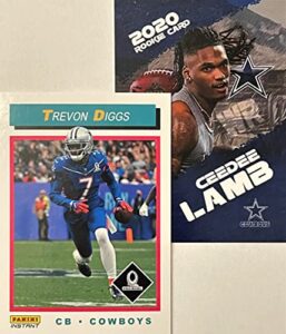 2021 panini instant football authentic trevon diggs pro bowl football card limited print run of only 639 cards! plus novelty ceedee lamb card in picture - dallas cowboys