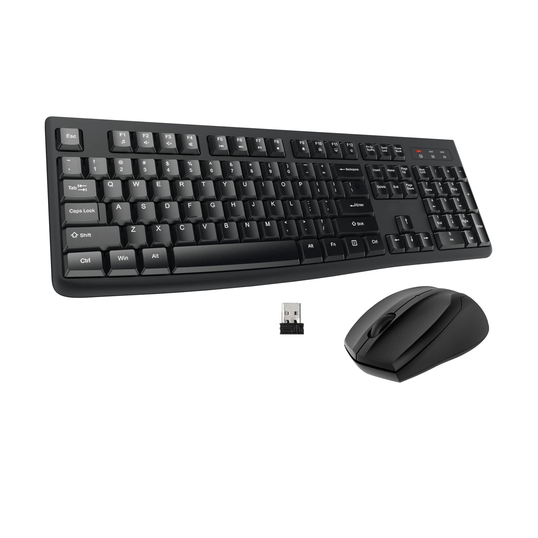 Wireless Keyboard and Mouse Combo, EDJO Full-Sized 2.4GHz USB Computer Wireless Keyboard and Wireless Optical Mouse for Windows, Mac, Laptop/Desktop/PC