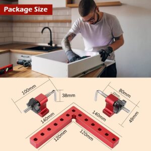 Corner Clamps for Woodworking, 90 Degree Clamp 5.5"x5.5"(14x14cm) Corner Clamp Aluminum-Alloy Right Angle Wood Clamps, Carpenter Square Woodworking Tools for Picture Frame Box Cabinets Drawers (2Pack)