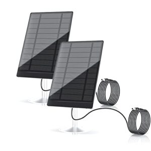 solar panel for wireless security camera, waterproof solar panel compatible for blink,arlo, nest, ring stick up cam battery and ring spotlight cam battery 5v 4.5w（ 2pcs）