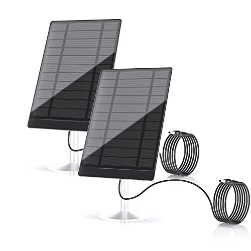 Solar Panel for Wireless Security Camera, Waterproof Solar Panel Compatible for Blink,Arlo, Nest, Ring Stick Up Cam Battery and Ring Spotlight Cam Battery 5V 4.5W（ 2PCS）