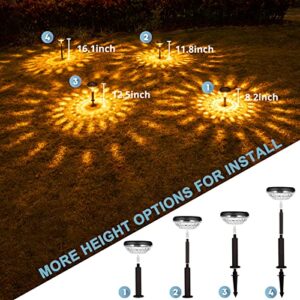 CUCUCON Solar Pathway Lights 8 Pack, Color Changing+Warm White LED Solar Lights Outdoor, IP65 Waterproof Solar Path Lights, Solar Powered Garden Lights for Yard Walkway Lawn Landscape Decorative