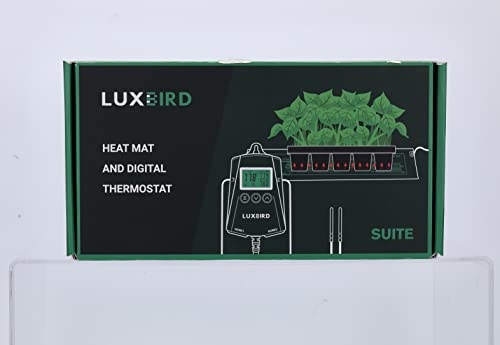 LUXBIRD 2 Pack 10"x 20.75" Seedling Heat Mat and Digital Thermostat Controller Combo Set