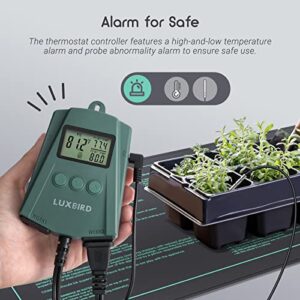 LUXBIRD 2 Pack 10"x 20.75" Seedling Heat Mat and Digital Thermostat Controller Combo Set