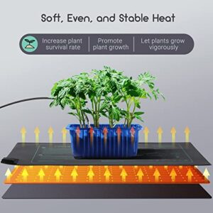 LUXBIRD 2 Pack 10"x 20.75" Seedling Heat Mat and Digital Thermostat Controller Combo Set