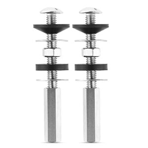 toilet tank to bowl bolt replacement kits, 2 pcs universal heavy duty toilet tank bolts with extra long nuts, easy to install, stainless steel bolts hardware kit for 2-piece toilet(1 pair)