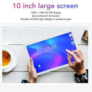 Yunseity Portable 10 Inch Tablet, IPS HD Tablet PC, 2.4G 5G WiFi Office Tablet, 8GB RAM 256GB ROM, 8MP 13MP Dual Cameras, Octa Core CPU, Lasting Battery