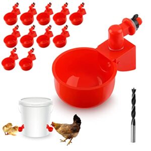 belinova chicken water cups 12 pack,3/8 inch automatic chicken water feeder,geese,quail,poultry waterer kit for ducks,birdswater bowls…