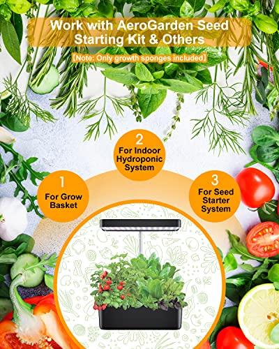 12 PCS Grow Baskets and 12PCS Grow Domes Compatible with AeroGarden, Hydroponics Garden Accessories Set for Indoor Growing System (No Seeds)