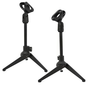 AUHX Mini Table Adjustable Mic Stand, Plastic Durable Detachable Portable Table Adjustable Mic Stand Practical for Conferences