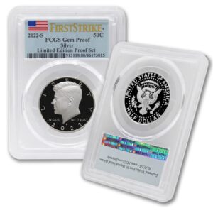 2022 s american silver kennedy half dollar gem proof coin (first strike - limited edition proof set - flag label) 50c pcgs gemproof