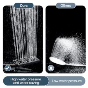 BRIGHT SHOWERS High Pressure Handheld Shower Head Set, High Flow Hand Held Showerhead with 60" Long Stainless Steel Hose and Adjustable Wall Bracket, 3 Spray Setting Shower Wand, Oil-Rubbed Bronze