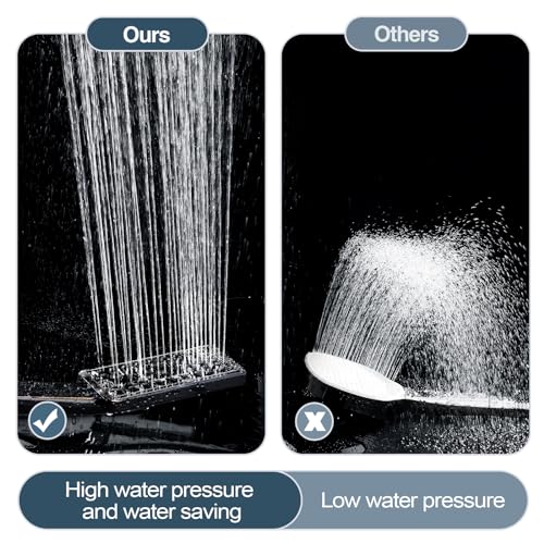 BRIGHT SHOWERS High Pressure Handheld Shower Head Set, High Flow Hand Held Showerhead with 60" Long Stainless Steel Hose and Adjustable Wall Bracket, 3 Spray Setting Shower Wand, Oil-Rubbed Bronze